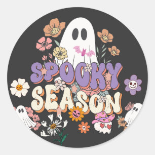 Rond Trick ou traiter Éffrayant Ghost Halloween Sticker