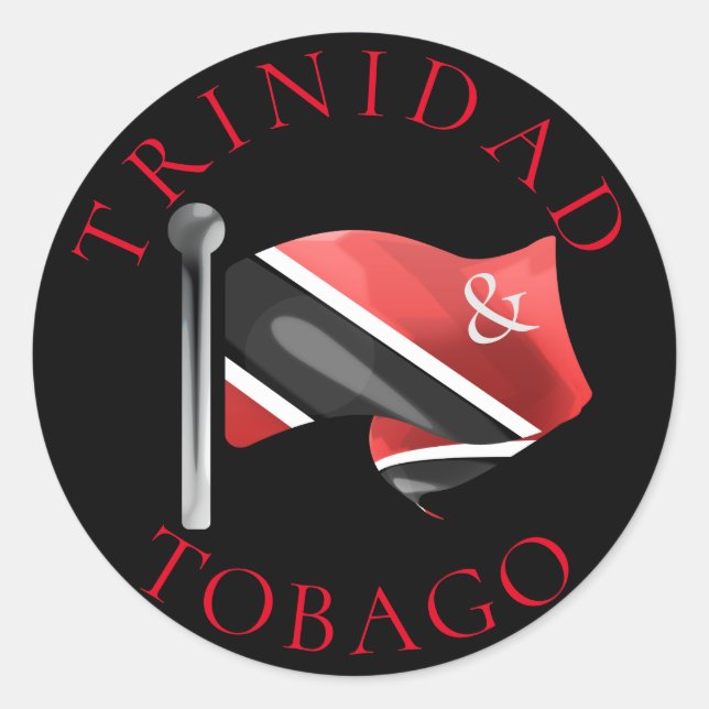 Rond Trinidad and Tobago Flag Sticker (Devant)