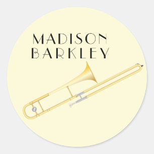 Rond Trombone Musician Band Enseignant Oval Sticker