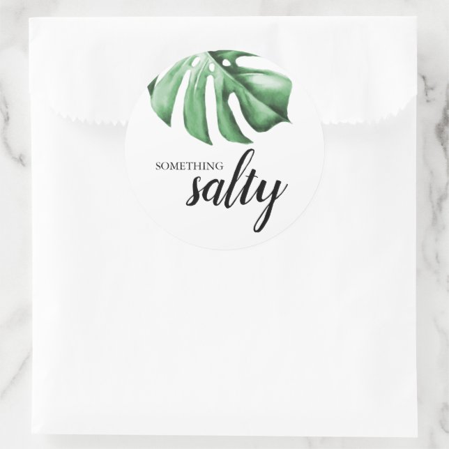 Rond Tropical Palm Green Quelque chose Sticker salé (Sac)