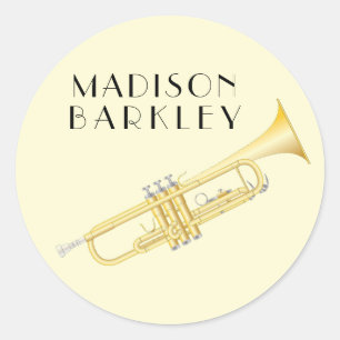 Rond Trumpet Musician Band Teacher Oval Sticker