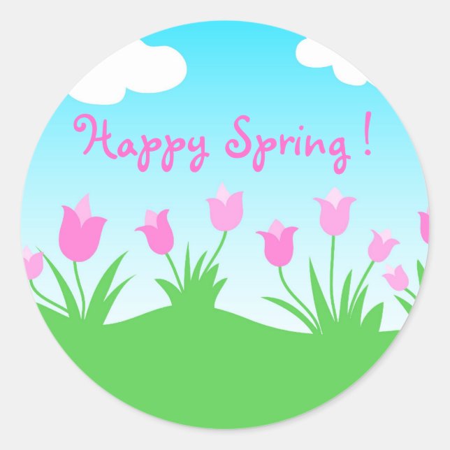 Rond Tulips roses - Sticker (Devant)