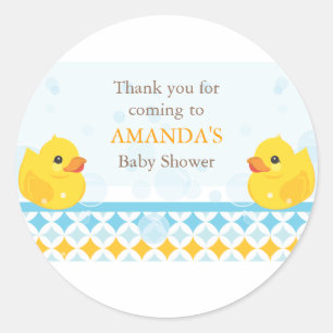 Rond Twin Rubber Duckies Bébé Douche Favoriser Sticker