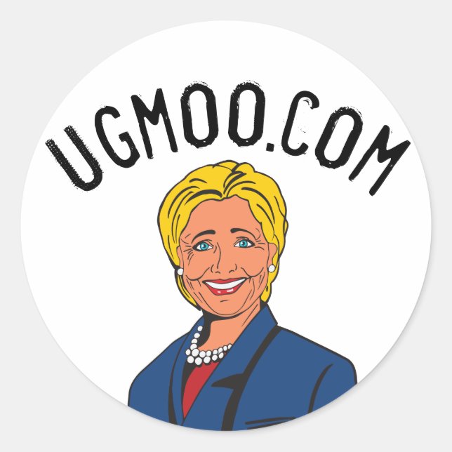 Rond Ugmoo.com Hillary Clinton Round Sticker (Devant)