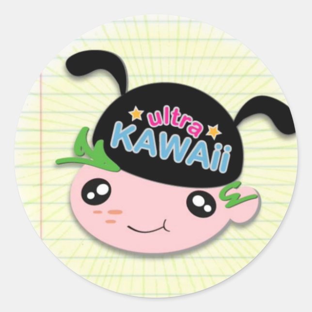 Rond Ultra Kawaii - Sticker pour garçon (Devant)