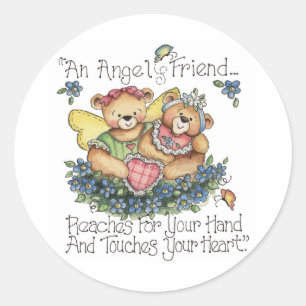 Rond Un Ami Ange Touche Votre Sticker Coeur