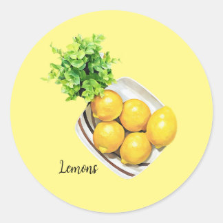 Rond Un Bol De Sticker Au Citron