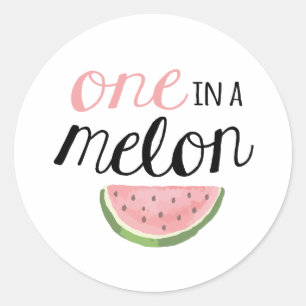 Rond Un dans un Melon, premier Sticker d'anniversaire