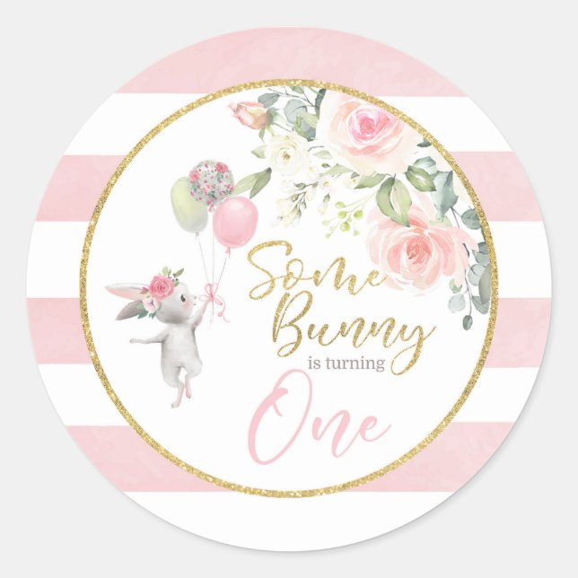 Rond Un lapin tourne UN Sticker (Devant)