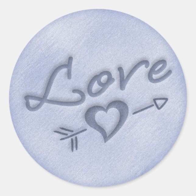 Rond Un Sticker Coeur De Mariage De Plage (Bleu Foncé) (Devant)