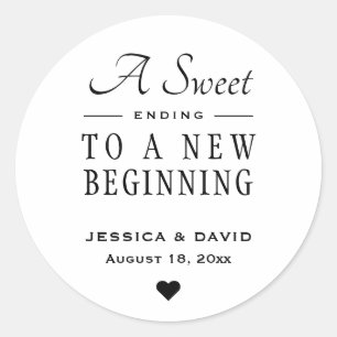 Rond Un Sticker De Faveur De Mariage Doux Terminant Sim