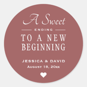 Rond Un Sticker De Faveur Mariage Marsala Sweet Termina