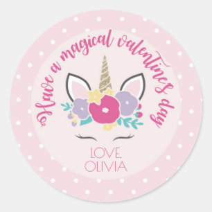 Rond Unicorn Valentine's day Sticker
