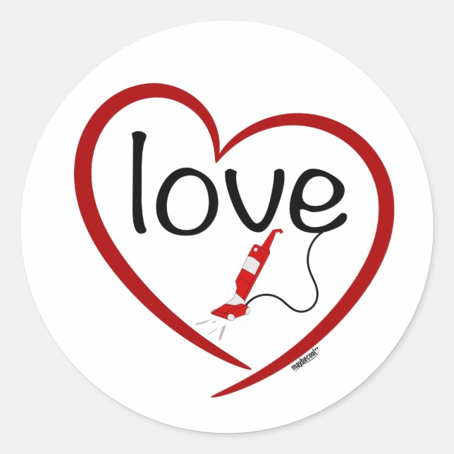 Rond Vacuum Love Classic Round Sticker (Devant)