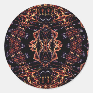 Rond Vector Art, Sticker Flames Abstrait