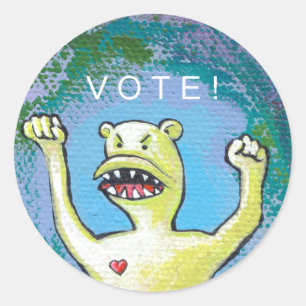 Rond Votez Monster Sticker - Vous devez voter !
