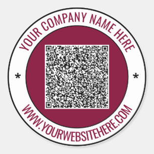 Rond Votre Codem QR Nom de texte personnalisé Sticker p
