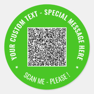 Rond Votre Sticker de texte personnalisé de code QR Cho