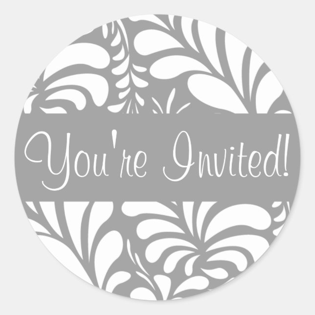 Rond Vous êtes Invité Fern Flora Envelope Sticker Sceau (Devant)