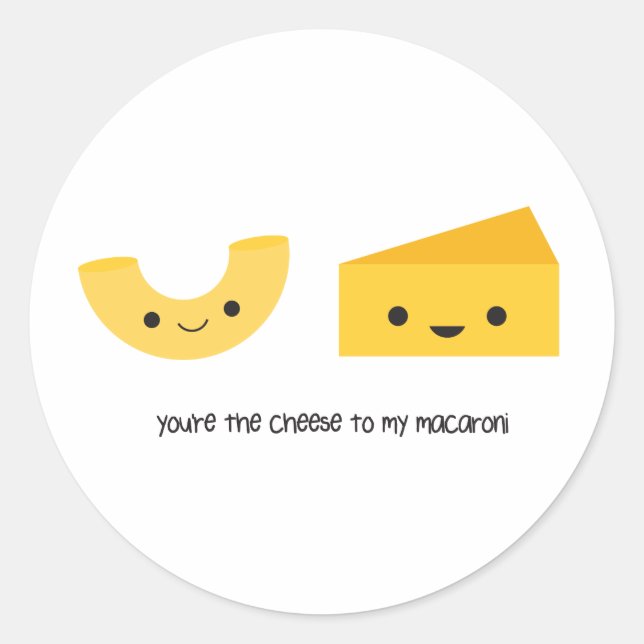 Rond Vous êtes le fromage à mon Sticker Macaroni (Devant)