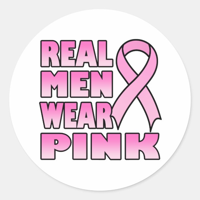 Rond vrais hommes porter Sticker rose (Devant)