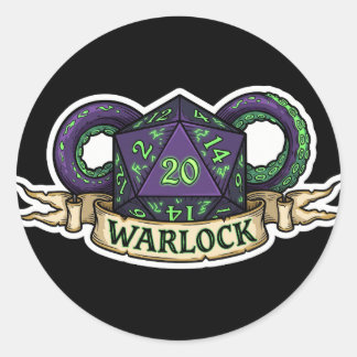 Rond Warlock D20 Class Crest Sticker - Funny D&D Warloc