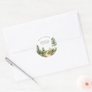Rond Watercolor Mountain Trail Nouvelle adresse Sticker