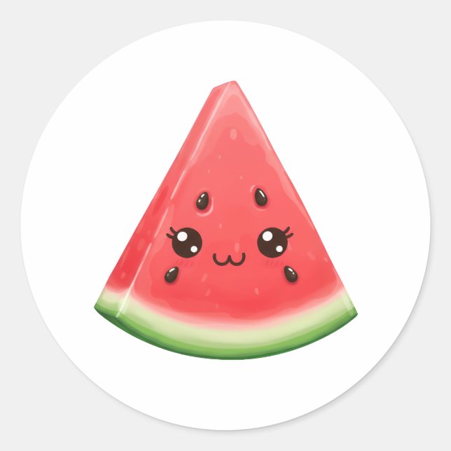 Rond Watermelon Sticker Custom Funny Summer Fruit Gift (Devant)
