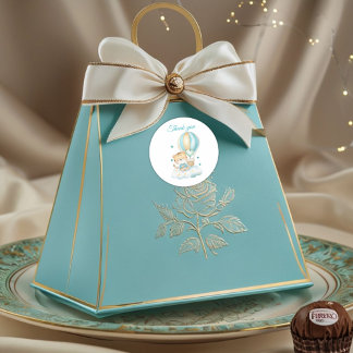 Rond Whimsical Watercolor baby tiger Thank You Sticker