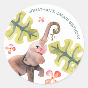 Rond Wild Safari Zoo Anniversaire Classic Round Sticker