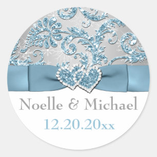 Rond Winter Wonderland, Coeurs Joints Sticker Mariage