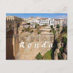 Ronda. Canyon. Bridge. Town. Postcard