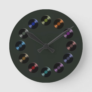 Ronde Album vinyle Retro LP Boho Round Horloge