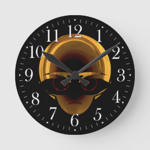 Ronde Alien Espace Pilote Amusant Sci-fi Mur Horloge