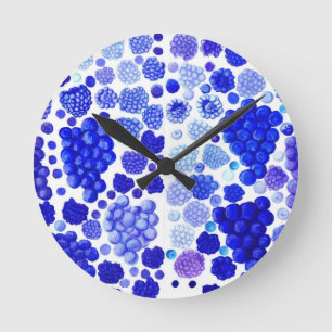 Ronde Baies Bleues Et Raisins Bleus Horloge Parcours Ron
