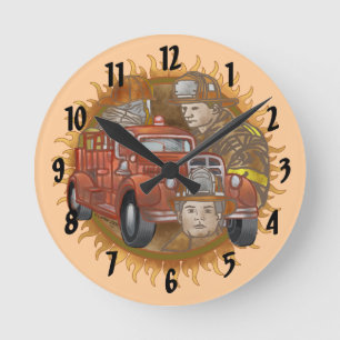 Ronde Camarade de camion de pompier horloge
