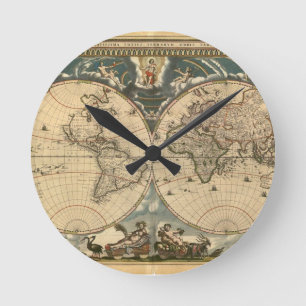Ronde Carte de Vieux Monde - horloge