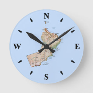 Ronde Carte Oman Horloge