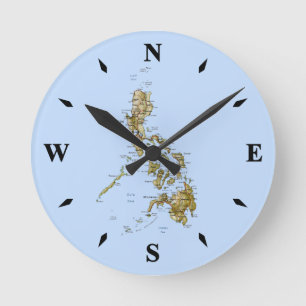 Ronde Carte Philippines Horloge
