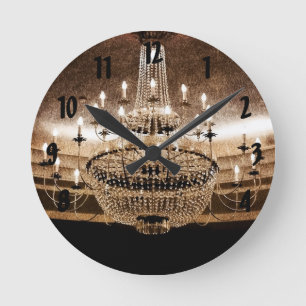 Ronde Chandelier en cristal éblouissant Glitz Horloge mu