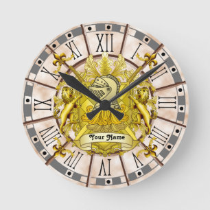 Ronde Chevalier jaune Famille Crest Nom horloge