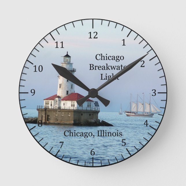 Ronde Chicago Breakwater Light et horloge du bateau (Recto)