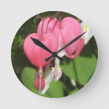 Coeur floral saignant - Mur arrondi Moyen Horloge