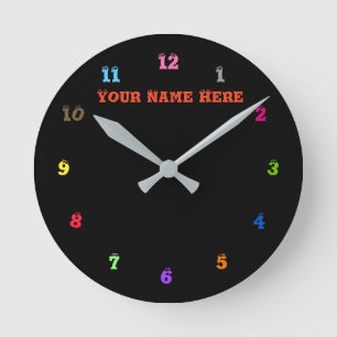 Ronde Concevez votre propre horloge de texte et de coule