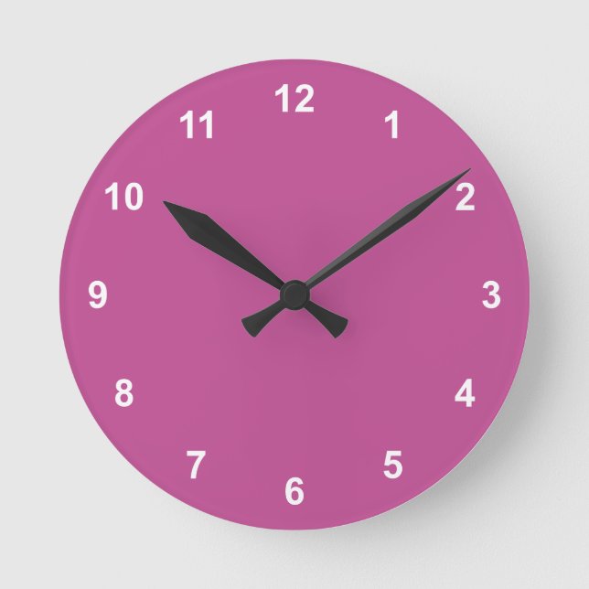 Ronde Couleur Tendance - Berry rose Horloge Arrondie Ave (Recto)