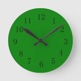 Ronde Couleur verte foncée de la Terre foncée Horloge mu