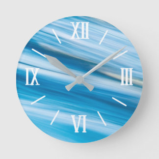 Ronde Eau bleue claire Mur Horloge