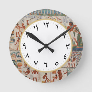Ronde Égypte ancienne Cuisine Art Horloge arabe chiffres