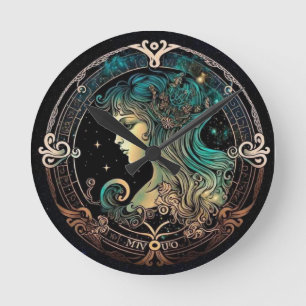 Ronde Élégante horloge Virgo Horloge Mur