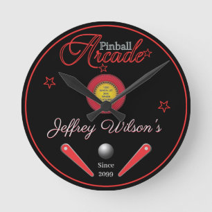 Ronde Famille personnalisée / Personne Pinball Horloge m